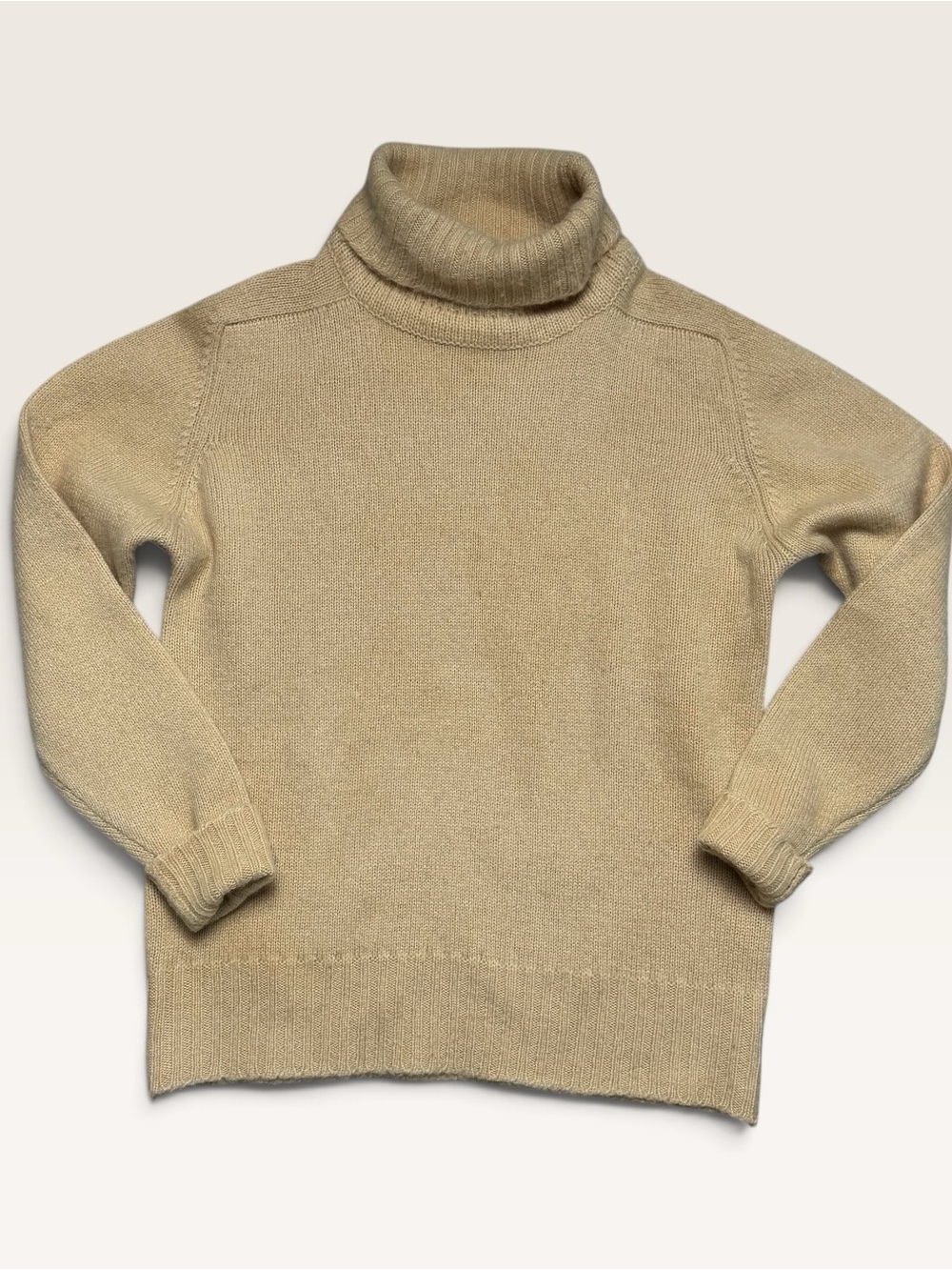 Vintage DeLoux 100% Camel Hair Turtleneck Sweater Small Beige